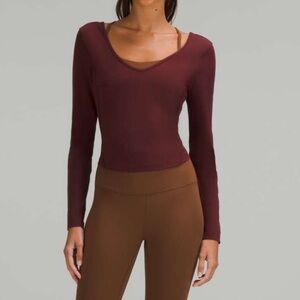 Lululemon size 6 Align long sleeve shirt in Red Merlot